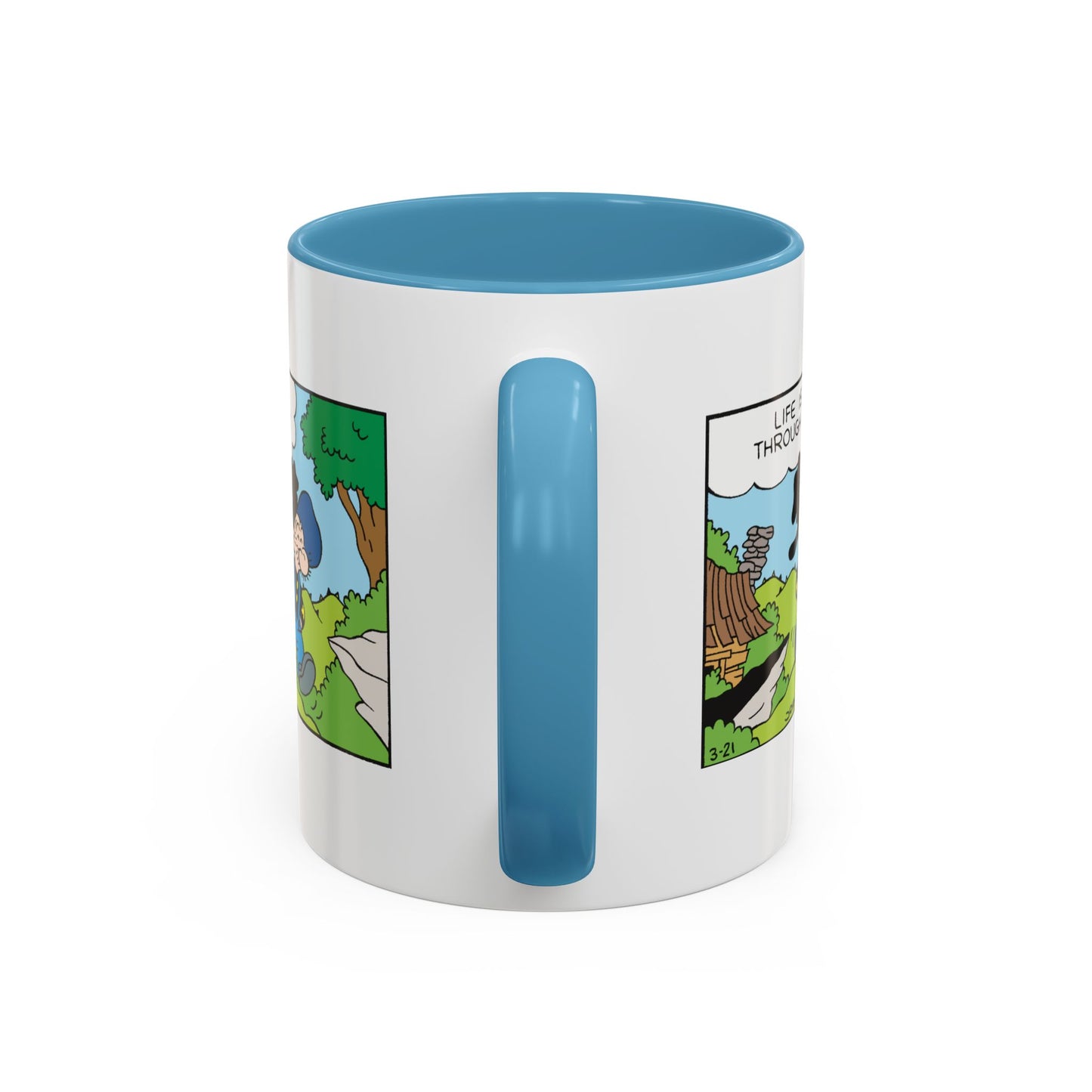 Barney Google and Snuffy Smith Hootin' Holler Blue Accent Coffee Mug