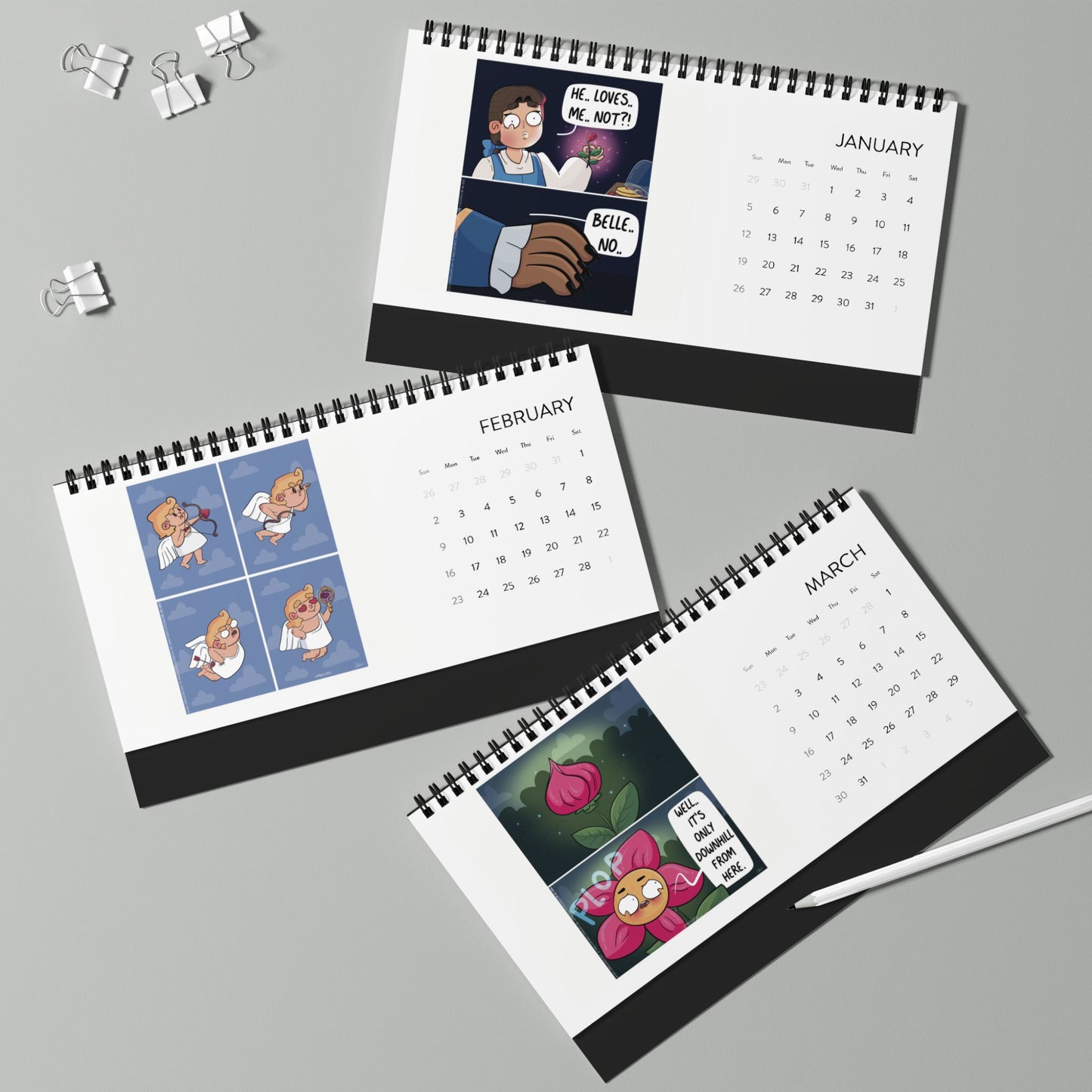 Comiclicious 2025 Desktop Calendar - Creative & Fun Desk Décor for Home or Office