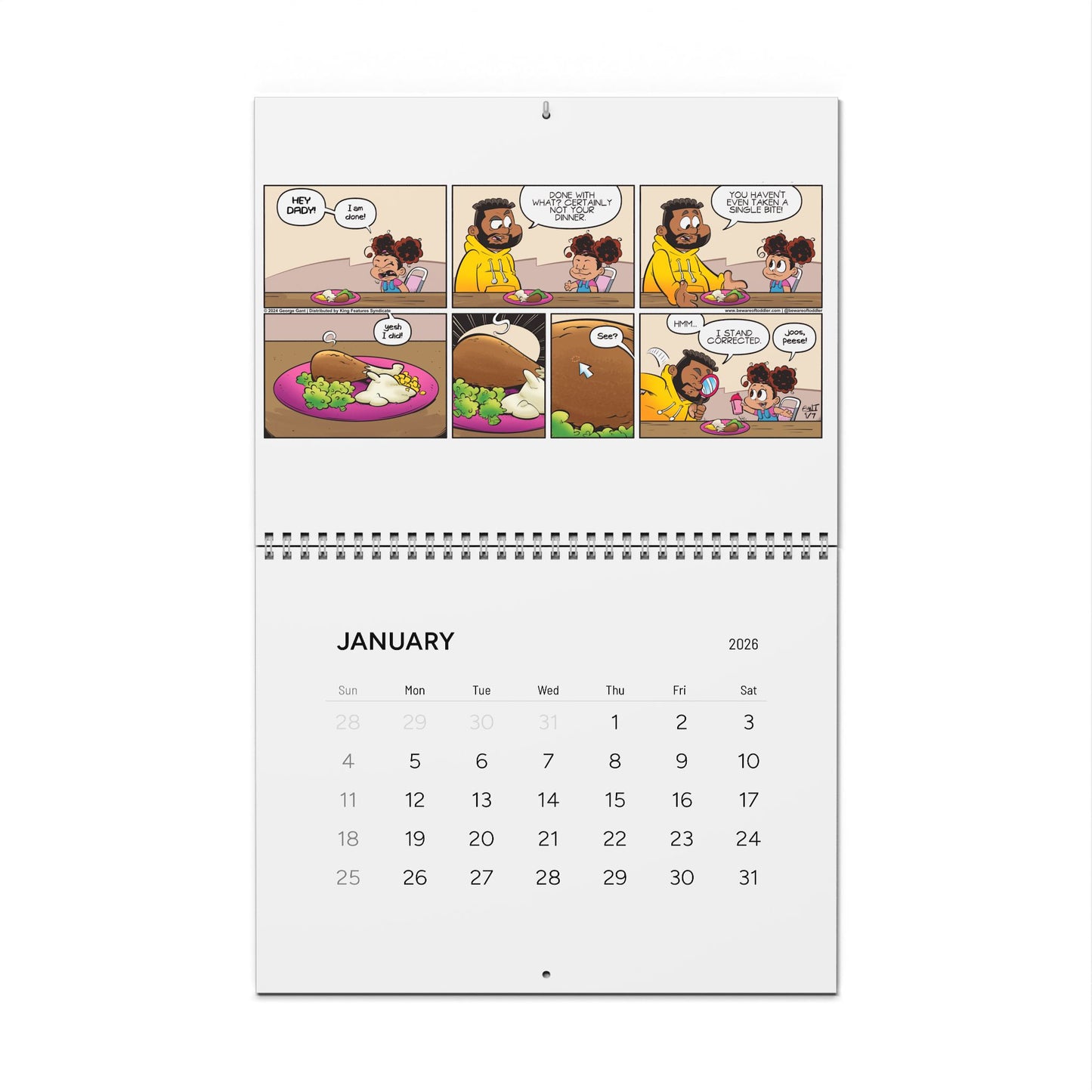 Beware of Toddler 2026 Wall Calendar