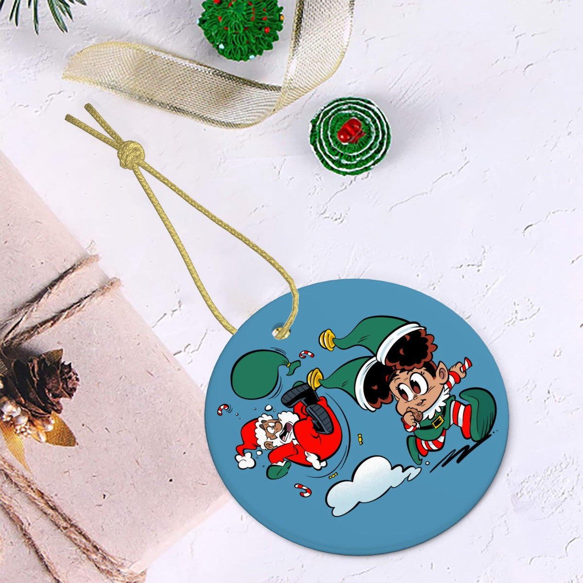 Beware of Toddler "Holiday Chaos" Ceramic Ornament