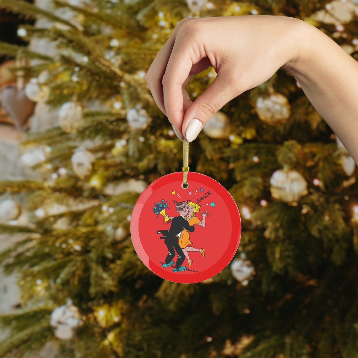 BLONDIE & DAGWOOD Glass Ornament