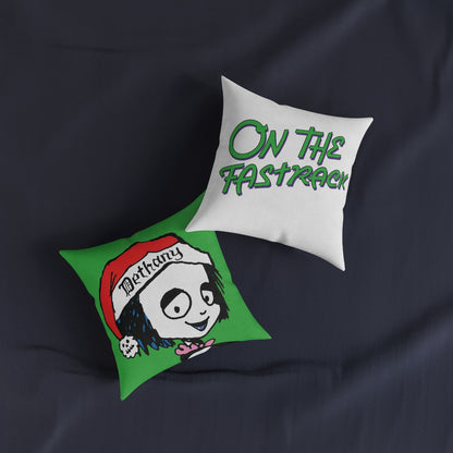 ON THE FASTRACK Holiday Goth Throw Pillow