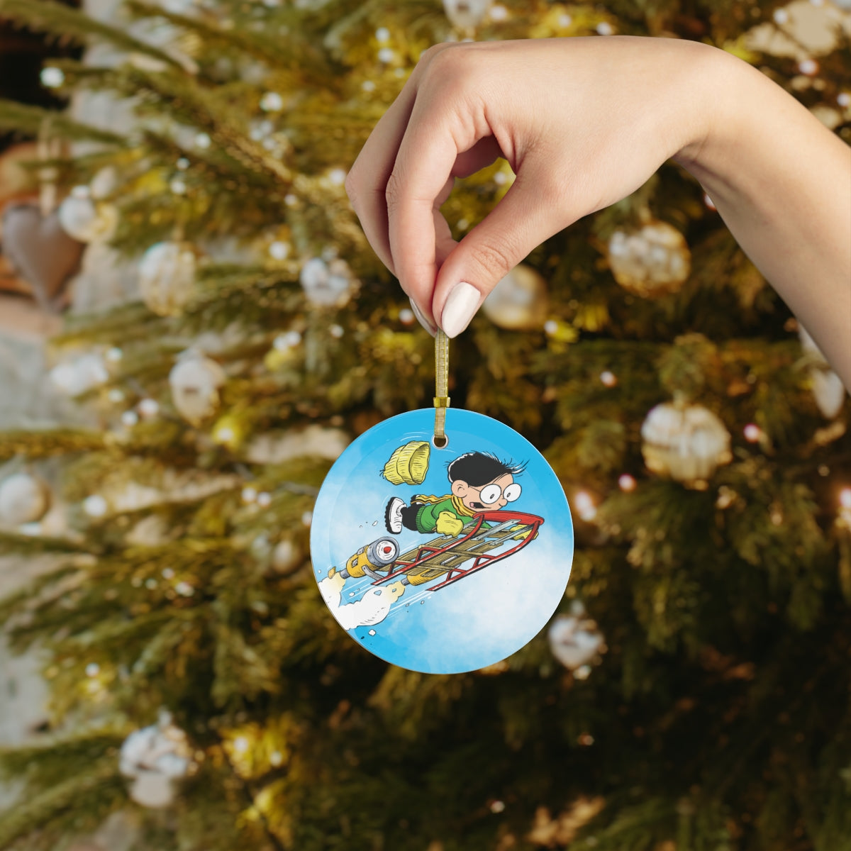 THE BRILLIANT MIND OF EDISON LEE Glass Ornament