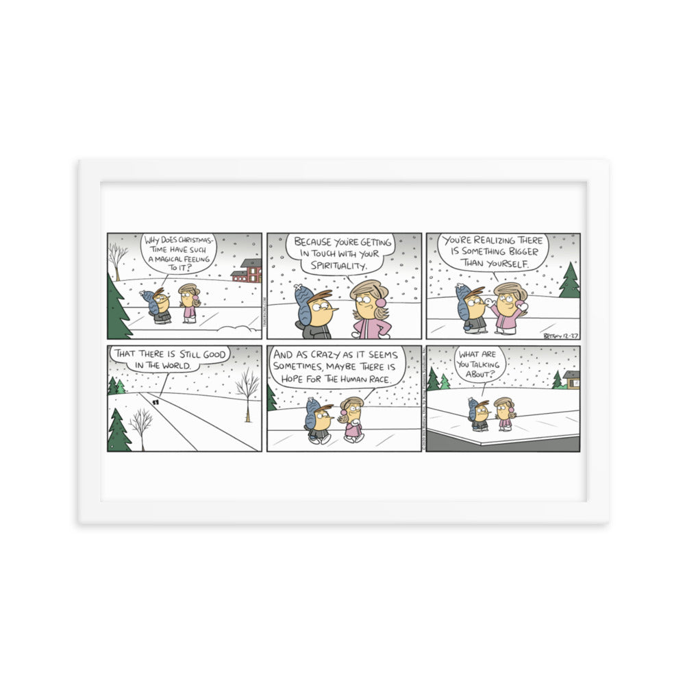 Take It From the Tinkersons “Why Christmas Feels Warm” Framed Print