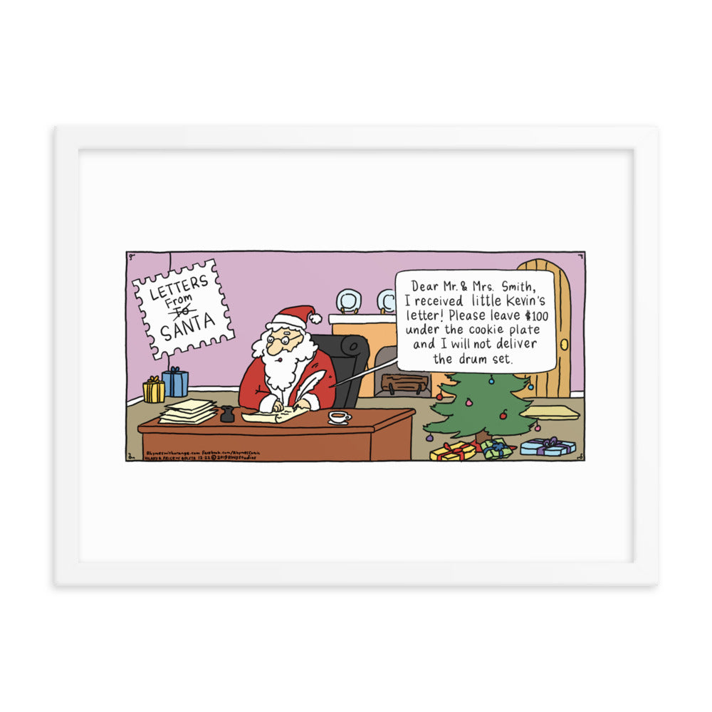 Rhymes With Orange “Letters to Santa” Framed Print