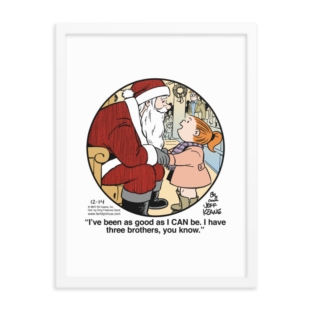 Family Circus “As Good As I Can Be” Framed Print