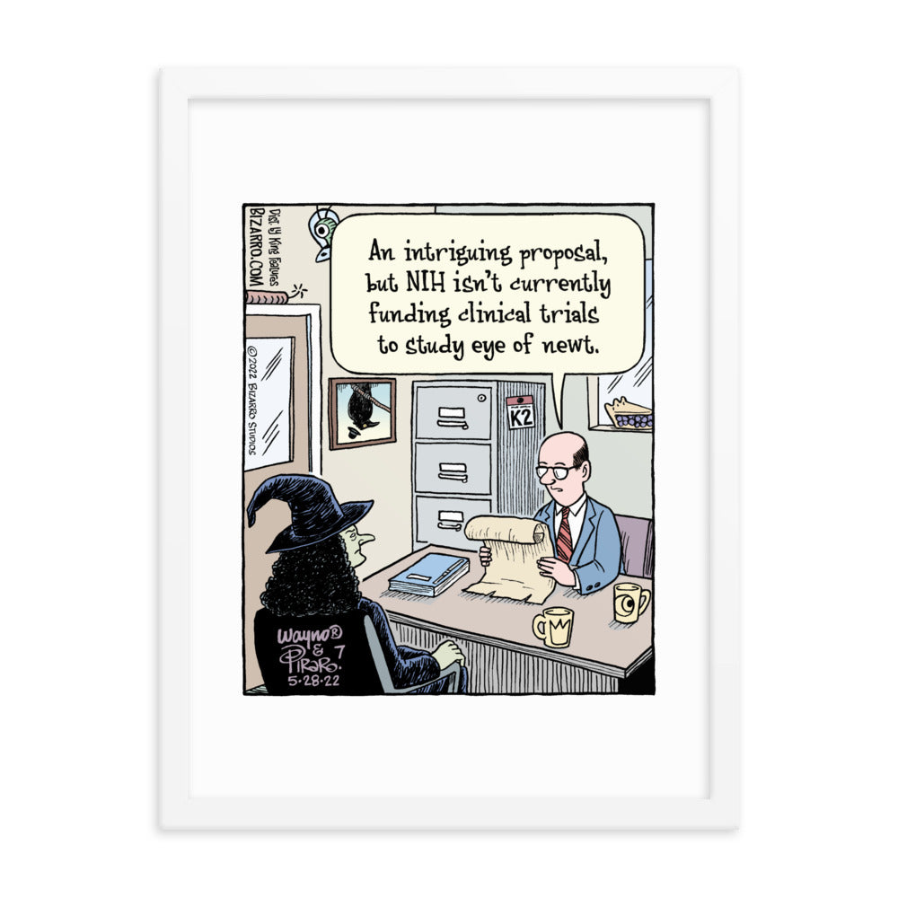 Bizarro “Eye of Newt Clinical Trial” Framed Print