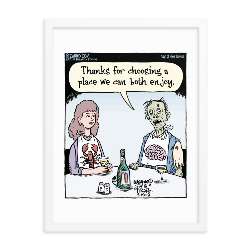 Bizarro “Zombie Date” Framed Print