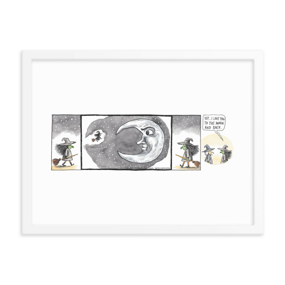 Macanudo “To the Moon and Back” Framed Print