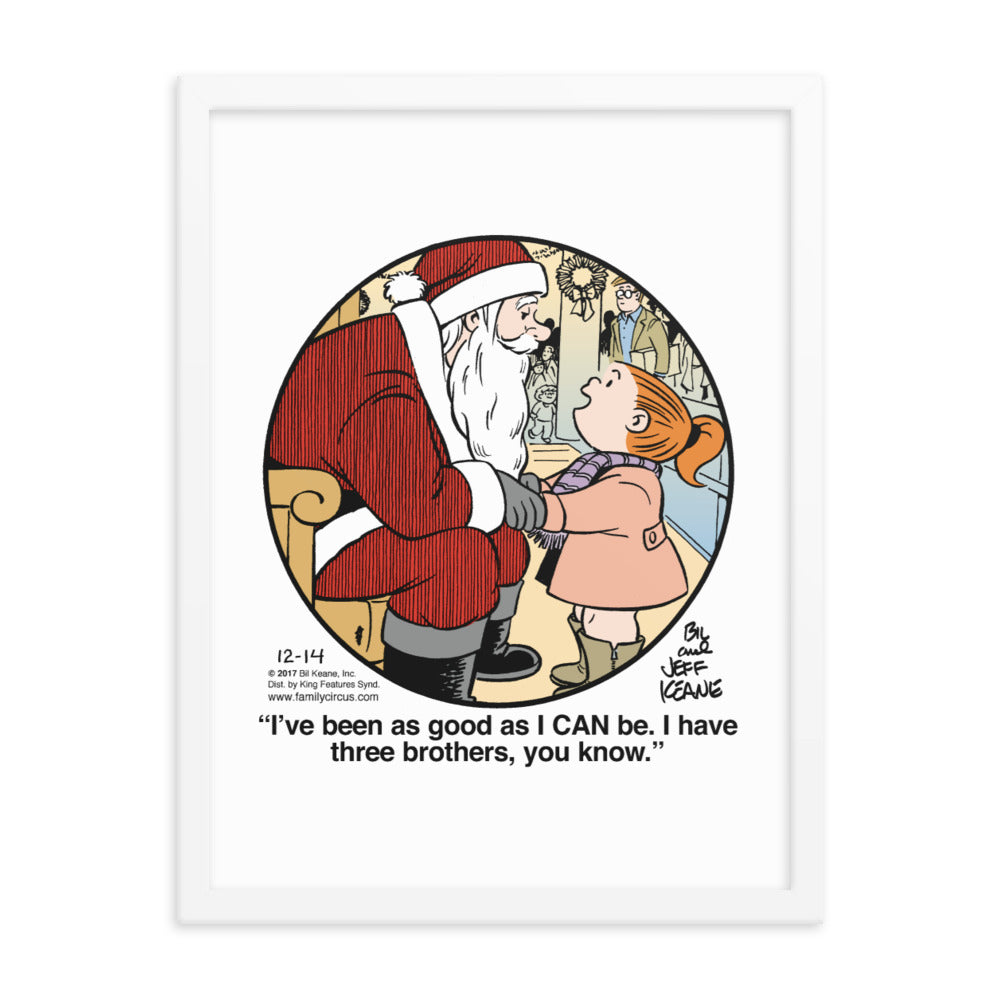 Family Circus “As Good As I Can Be” Framed Print