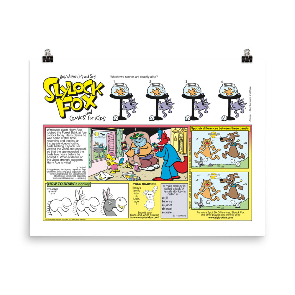 Slylock Fox And Comics For Kids Photo Paper Poster – ComicsKingdom