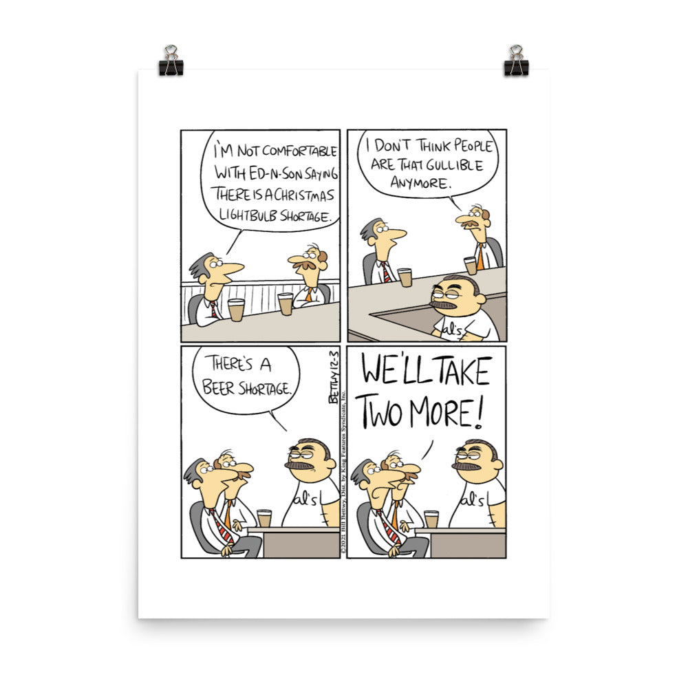 Take It From the Tinkersons “The Lightbulb Shortage” Poster