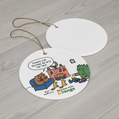 Rhymes With Orange "Thanks for Helping Me With the Tree" Ceramic Ornament: A Heartwarming Holiday Keepsake