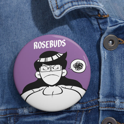 Rosebuds - Rosa Purple Metal Pin