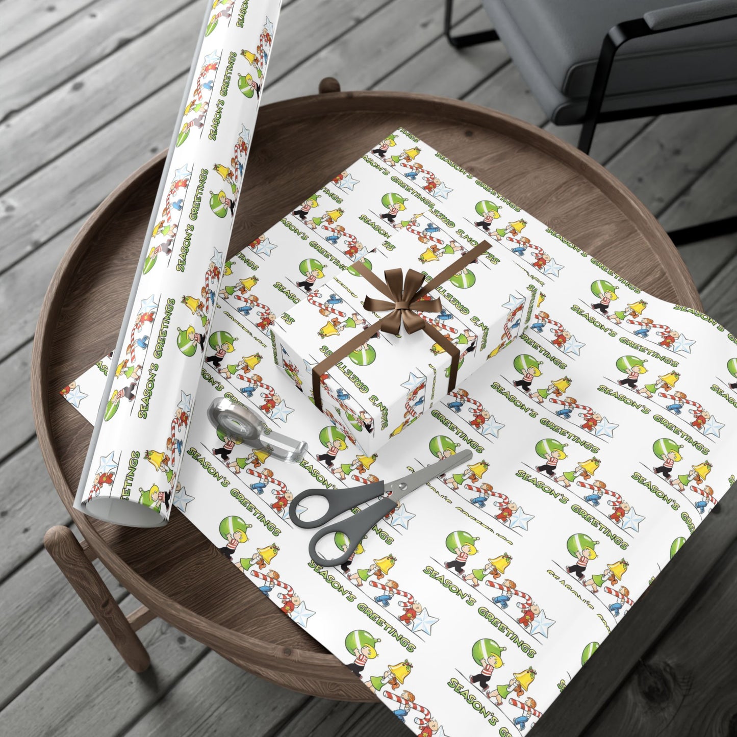 The Family Circus "Seasons Greetings" Wrapping Paper