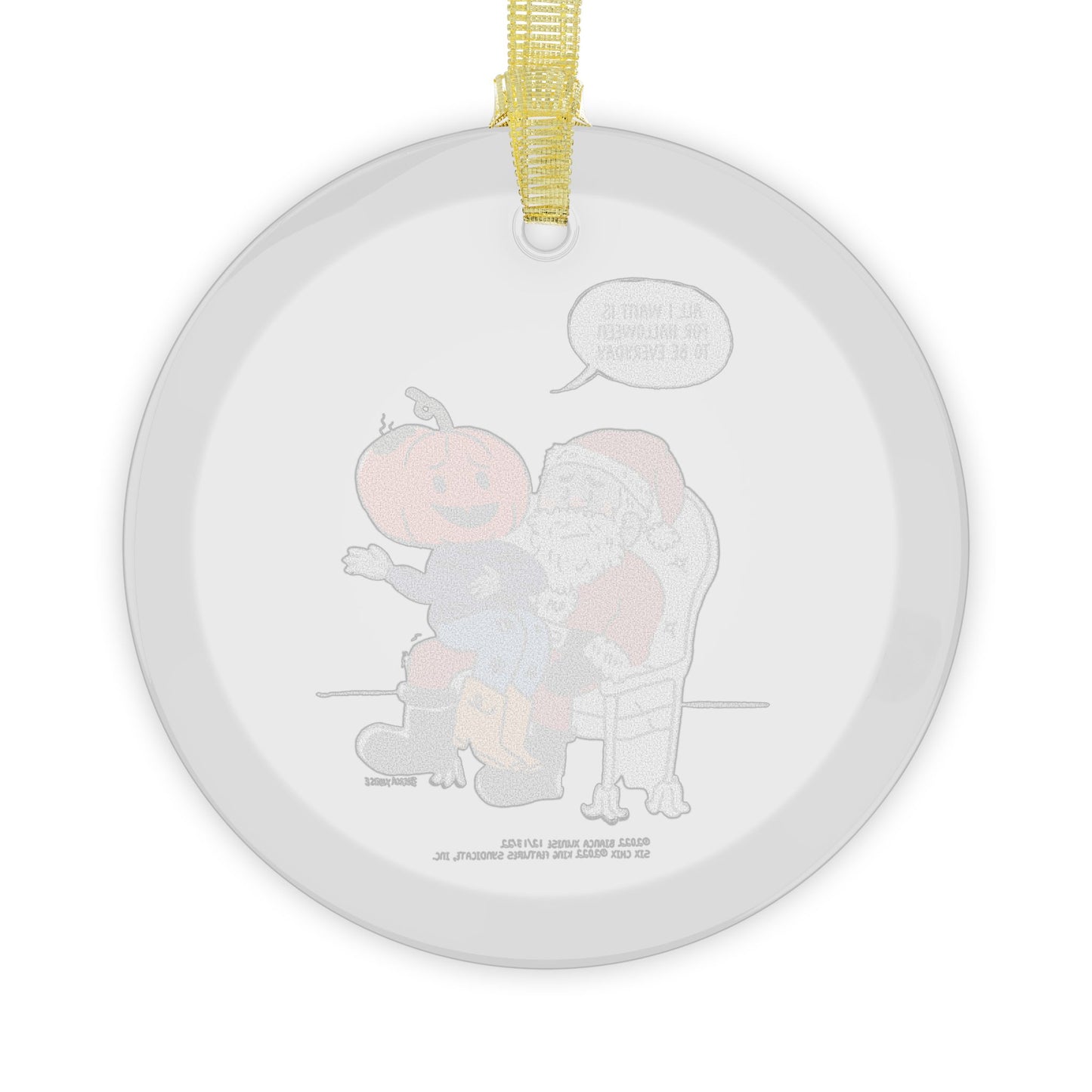 Six Chix- "Nightmare before Giftmas" Glass Ornament by Bianca Xunise