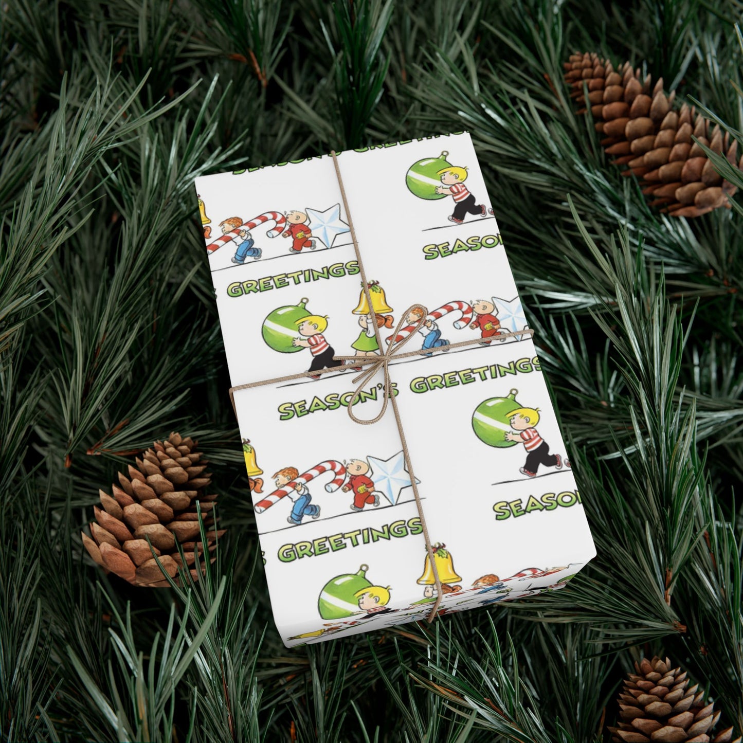 The Family Circus "Seasons Greetings" Wrapping Paper