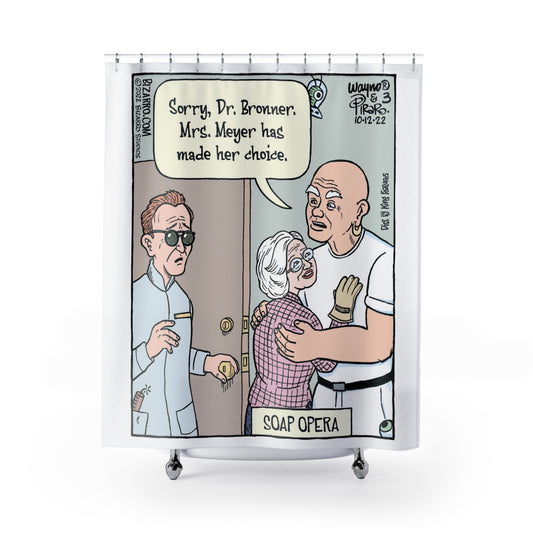 Bizarro Dr. Bronner Shower Curtain