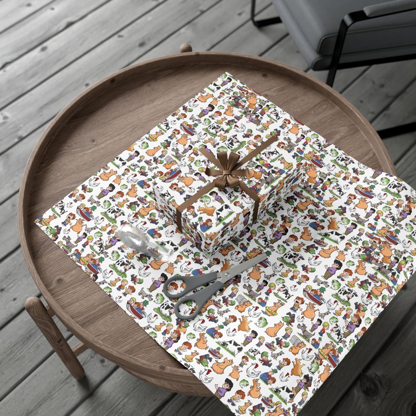 “Farm Fresh Wraps” – Amber Waves Wrapping Paper (White)