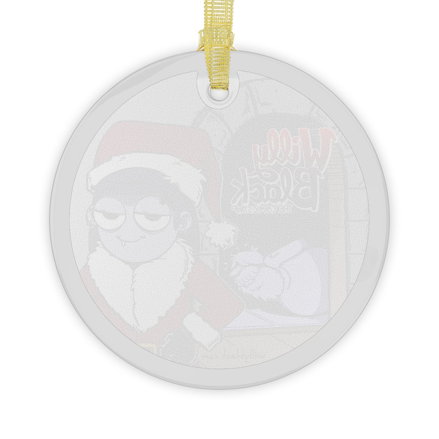 Willy Black Sassy Santa Glass Ornament