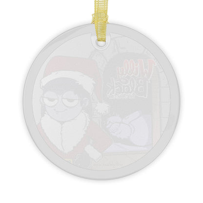 Willy Black Sassy Santa Glass Ornament