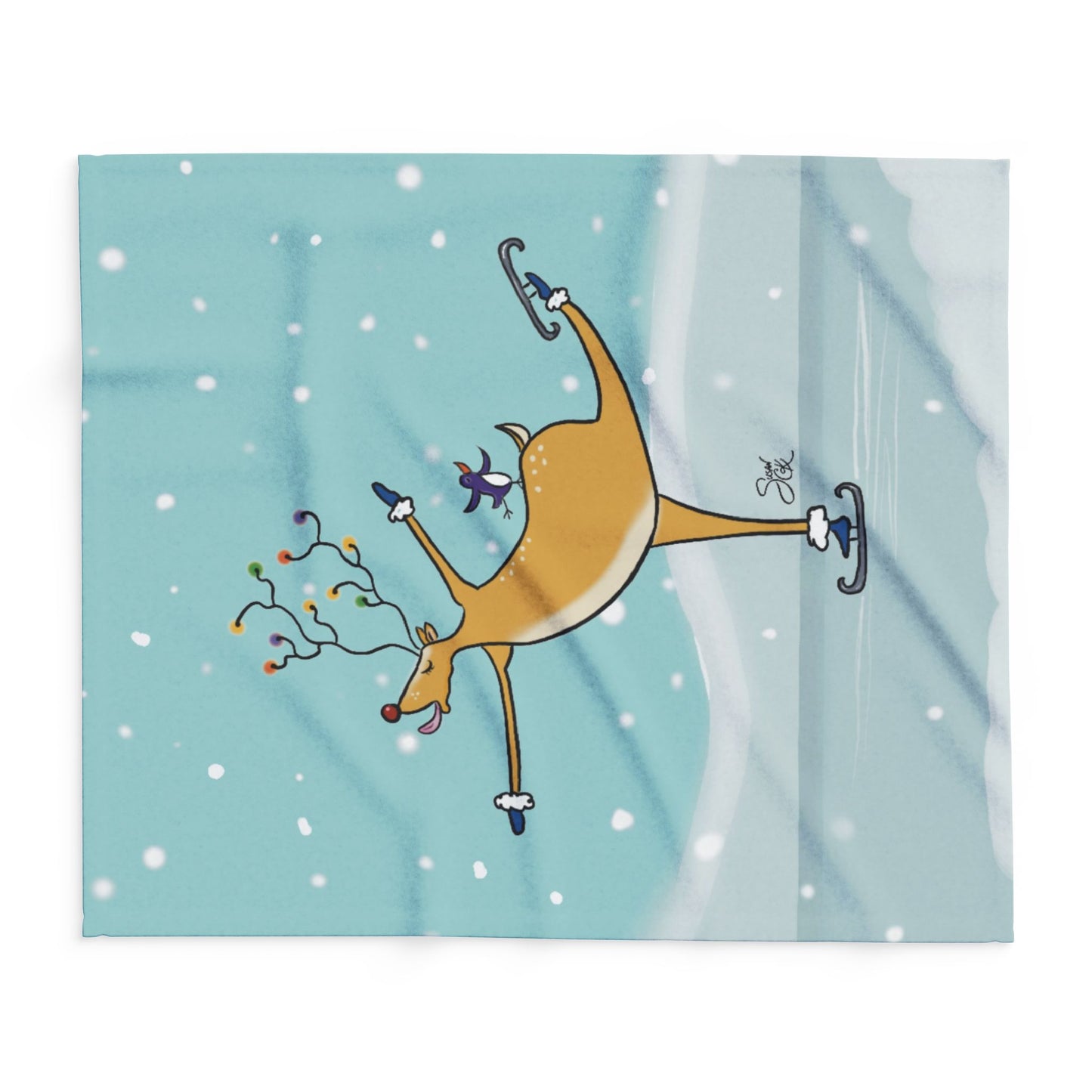 Six Chix- "Rein-Deer" by Susan Camilleri Konar Arctic Fleece Blanket