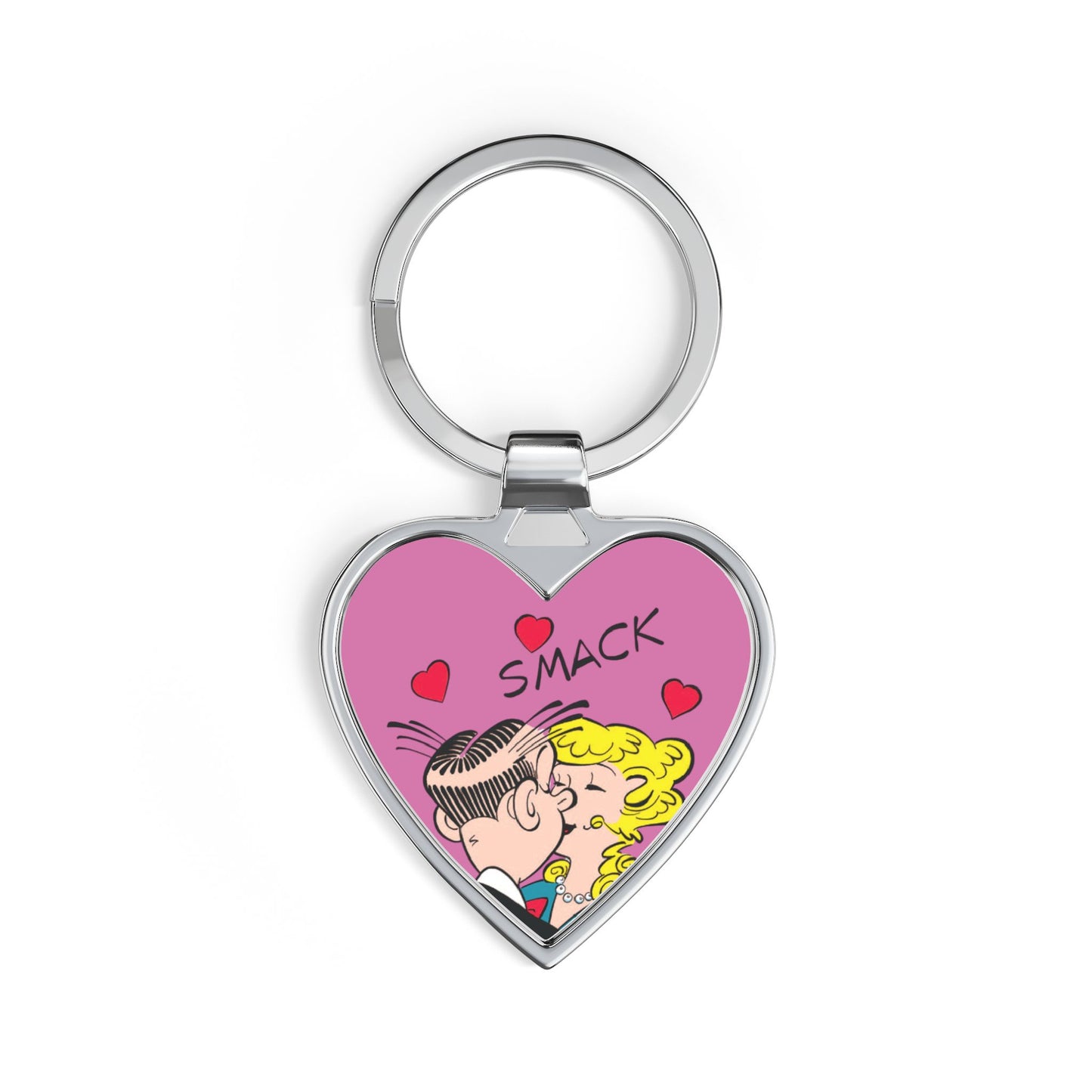 Blondie and Dagwood Kiss: Heart Keychain
