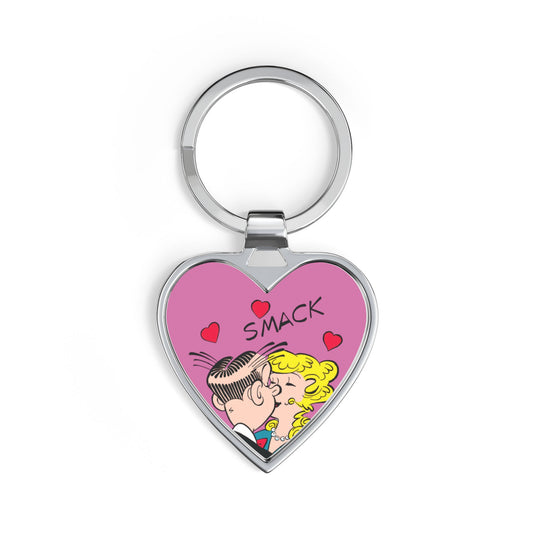 Blondie and Dagwood Kiss: Heart Keychain