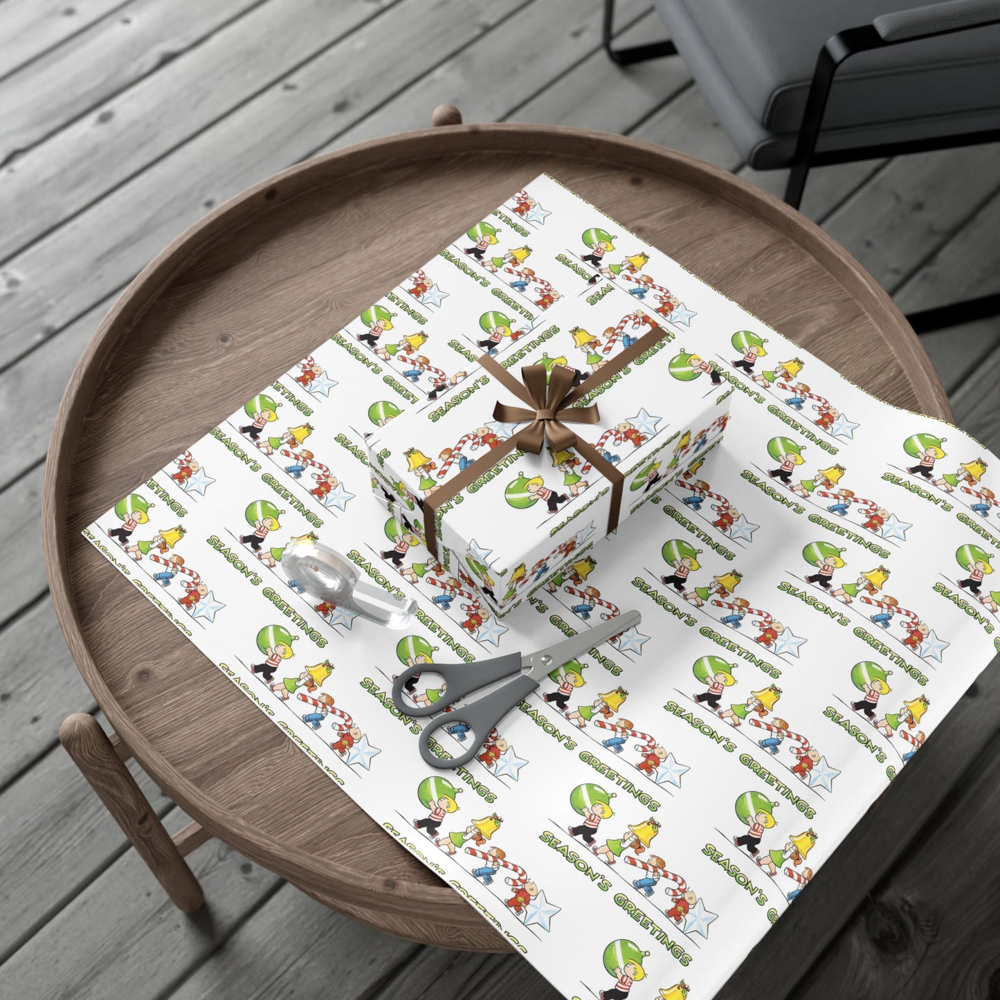 The Family Circus "Seasons Greetings" Wrapping Paper
