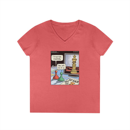 Bizarro Ladies' “Chess” V-Neck T-Shirt