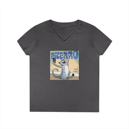 Bizarro Ladies' “Cat and Mouse” V-Neck T-Shirt