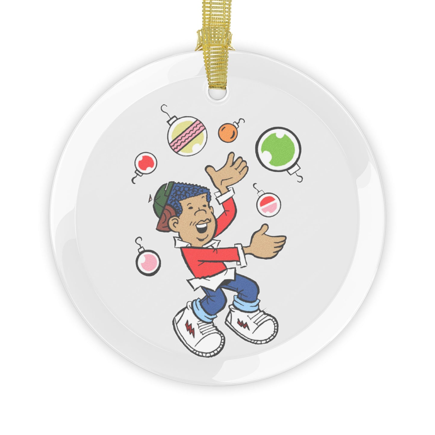 Curtis "Holiday Juggle" Glass Ornament