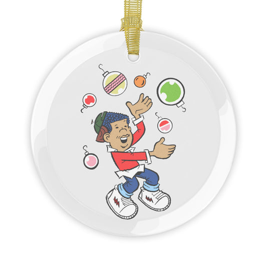 Curtis "Holiday Juggle" Glass Ornament