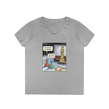 Bizarro Ladies' “Chess” V-Neck T-Shirt