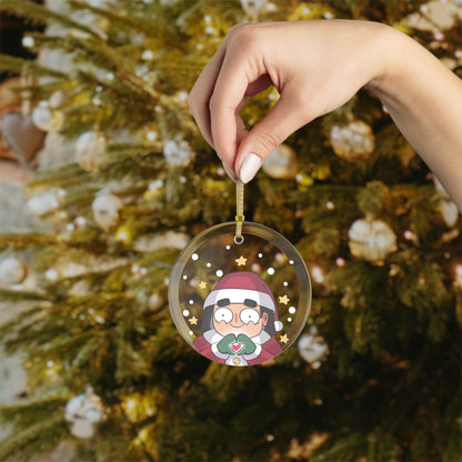 Comiclicious "Heart Hands" Glass Holiday Ornament: A Touch of Love and Creativity for Your Tree