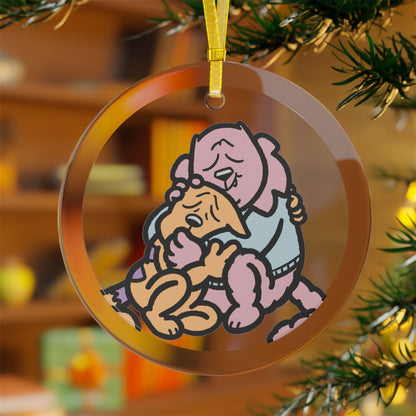 Scratch’s Snuggle- Nibbles & Scratch glass ornament
