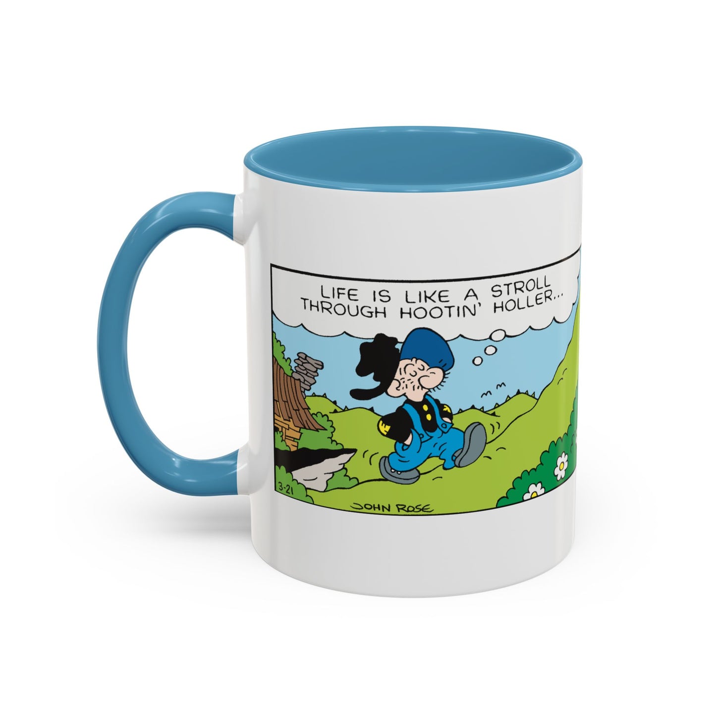 Barney Google and Snuffy Smith Hootin' Holler Blue Accent Coffee Mug