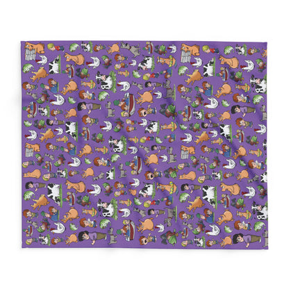 “Cozy on the Farm” – Amber Waves Arctic Fleece Blanket (Purple)