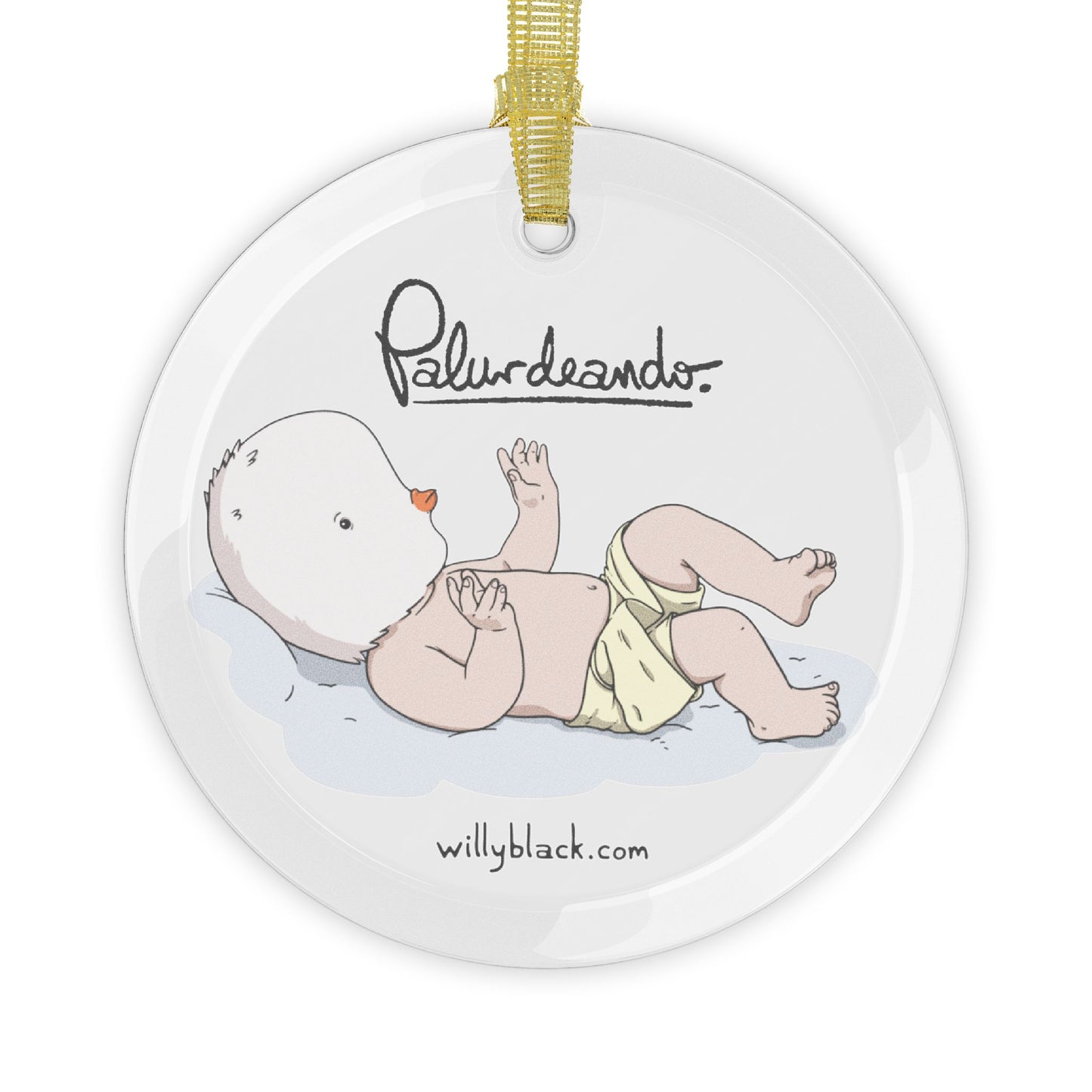 Palurdeando- Nap of the Divine Glass Ornament