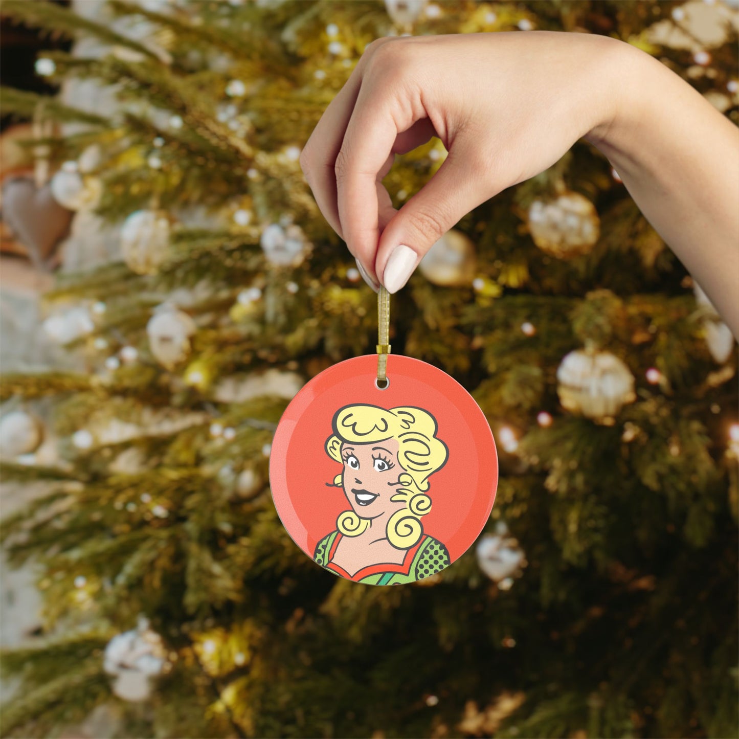 Blondie Holiday Glass Ornament