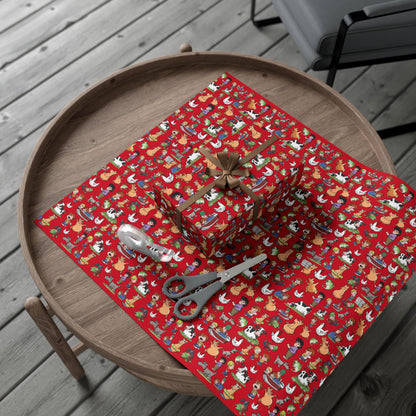 Farm Fresh Wraps – Amber Waves Wrapping Paper (Red)