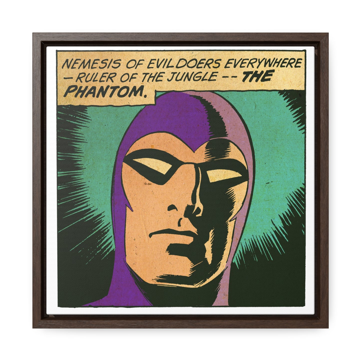 The Phantom Comic Hero Canvas Wrap - Square Frame Art: A Legendary Tribute for Your Space