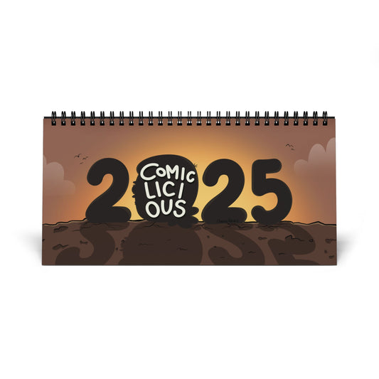 Comiclicious 2025 Desktop Calendar - Creative & Fun Desk Décor for Home or Office