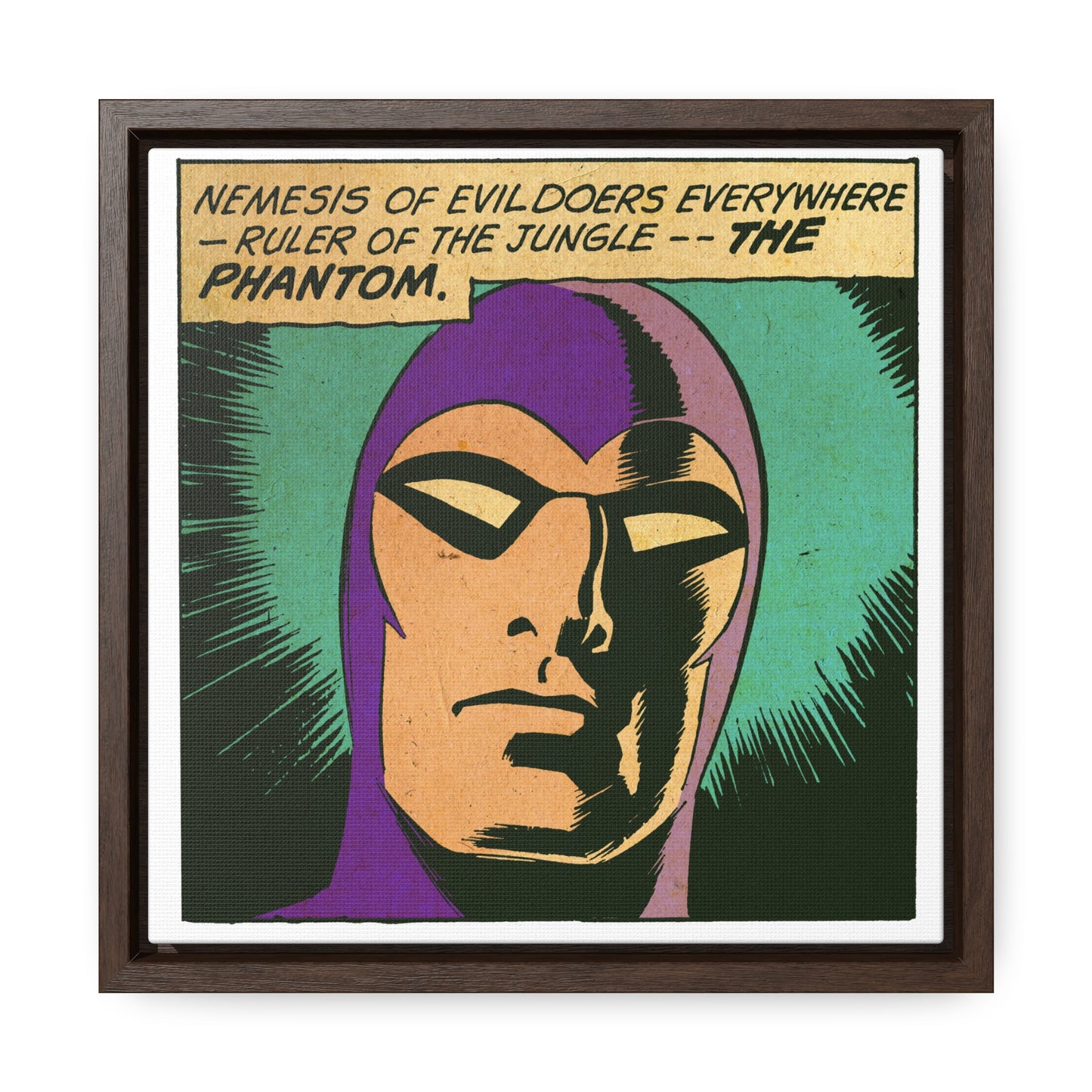 The Phantom Comic Hero Canvas Wrap - Square Frame Art: A Legendary Tribute for Your Space