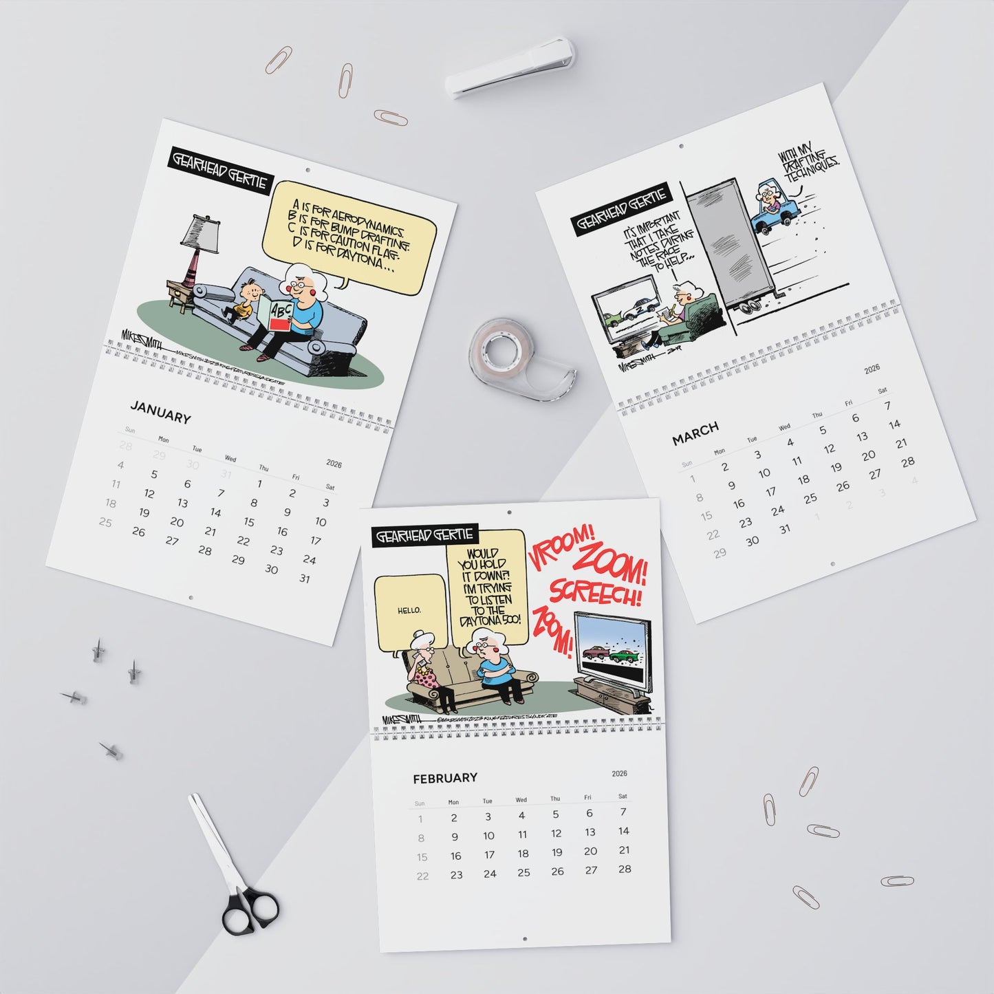 Gearhead Gertie 2026 Wall Calendar