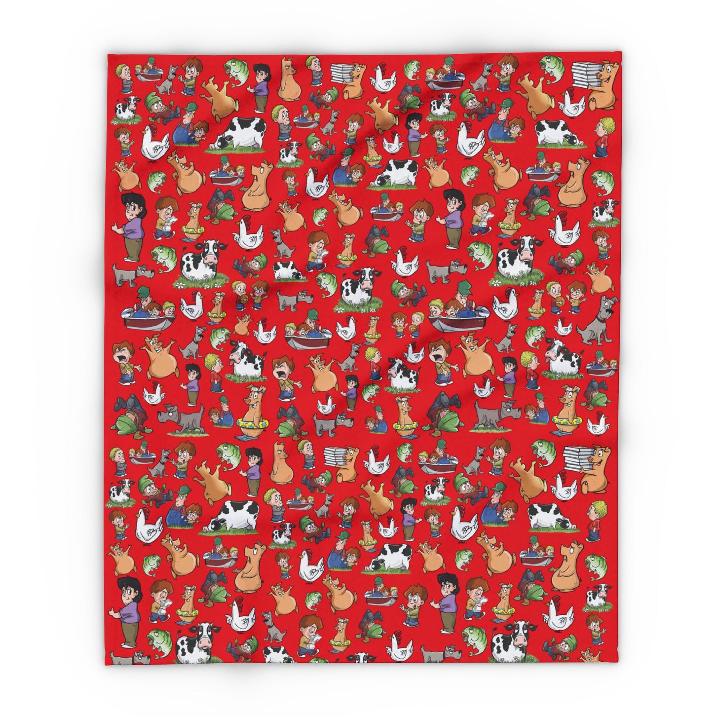 Cozy on the Farm – Amber Waves Arctic Fleece Blanket (Red)