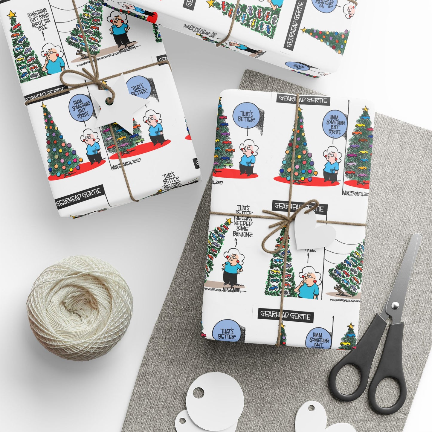 Gearhead Gertie "Tree" Wrapping Paper: A Fun and Unique Gift Wrap for Racing Fans