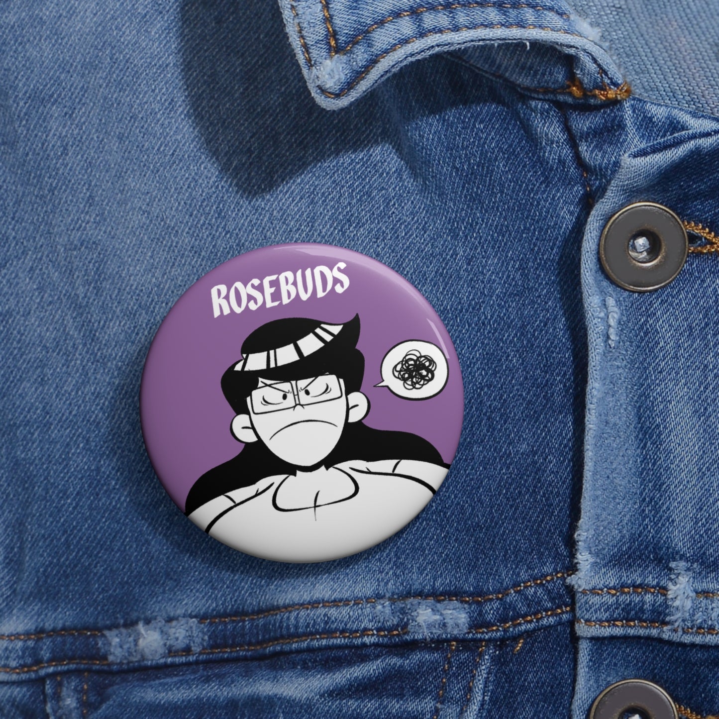 Rosebuds - Rosa Purple Metal Pin