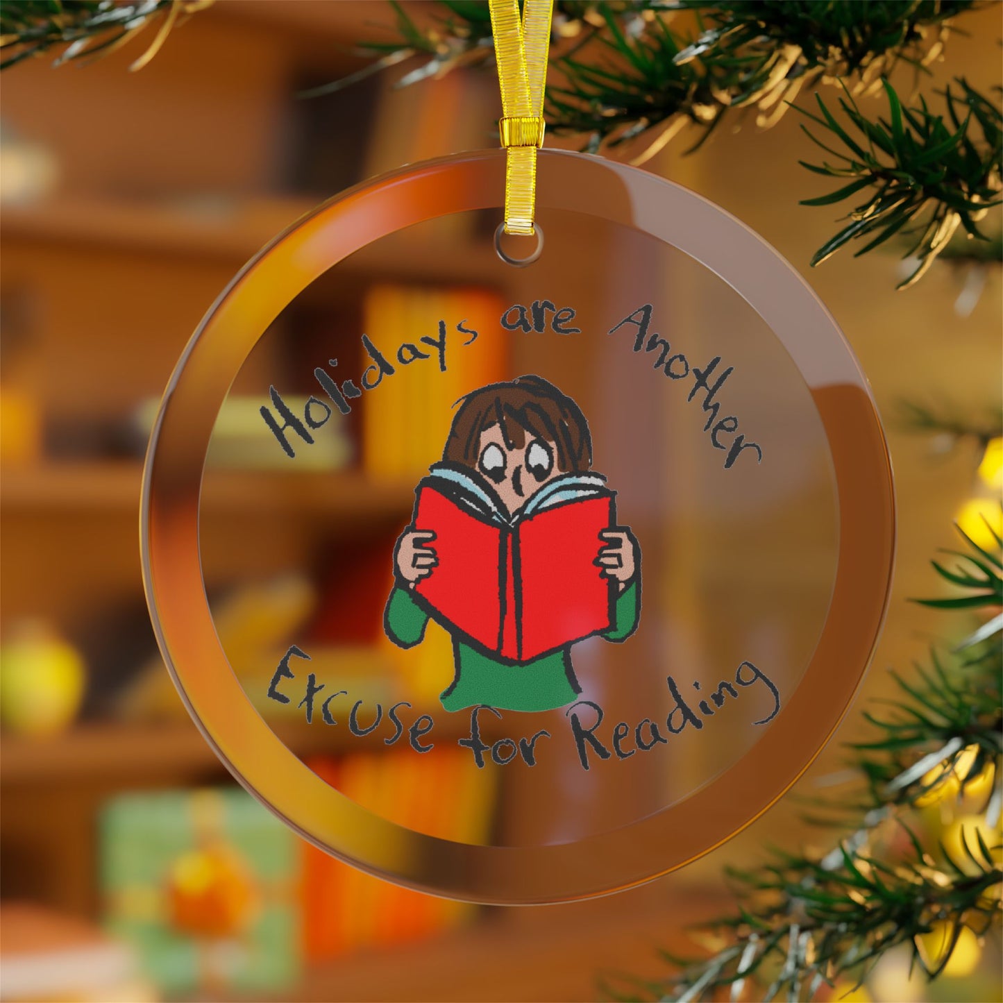 Six Chix- "Holiday Chapter" Glass Ornament by Stephanie Piro