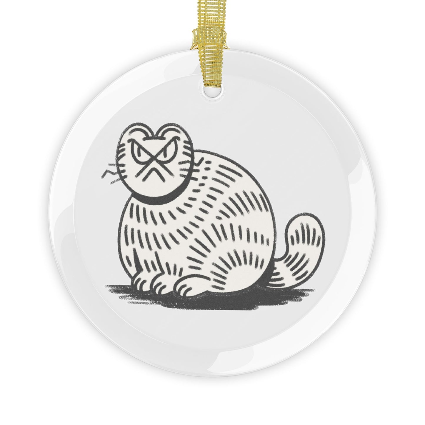 Working Cats "Khan" Glass Ornament - Great Gift for Pet Lovers